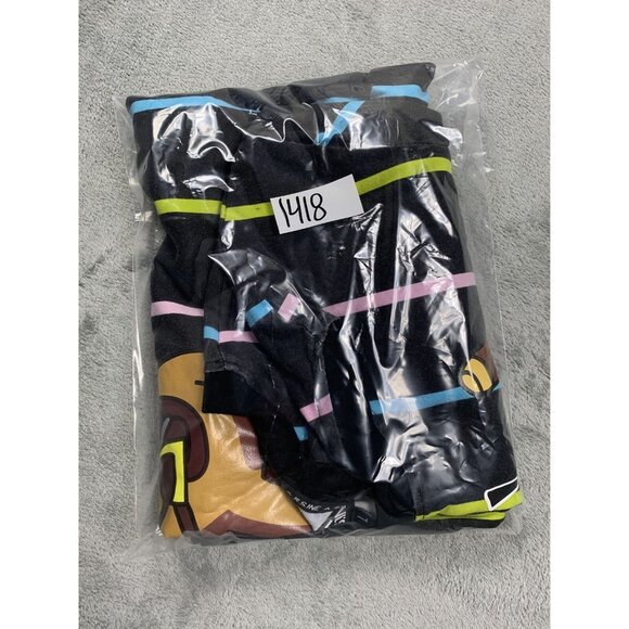 R.SINE Shirt Men Large Black Striped Bear Polo Graphic Tee Streetwear Casual Y2K - Picture 11 of 11